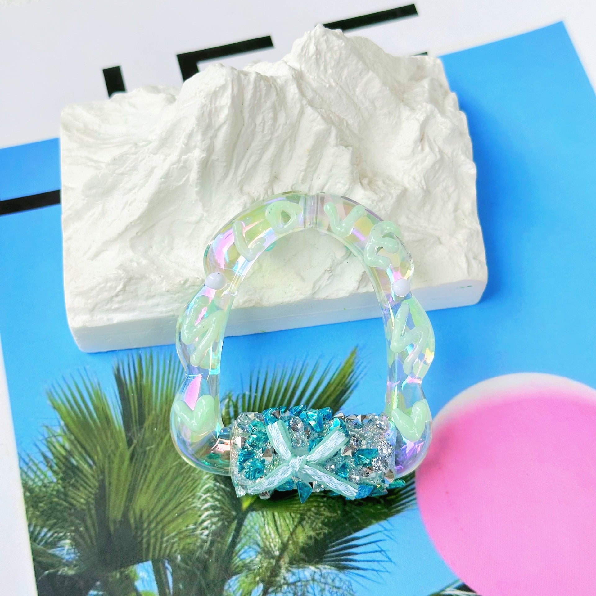 Wholesale 5pcs 3mm Full Diamond Flower Photo Frame Special Shaped Hand-painted Beads